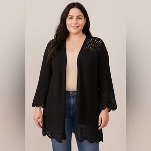 🖤 Lauren Conrad 3X Black Crochet Cardigan